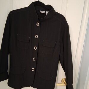 Black Chico’s Jacket with Silver Fasteners Size 3